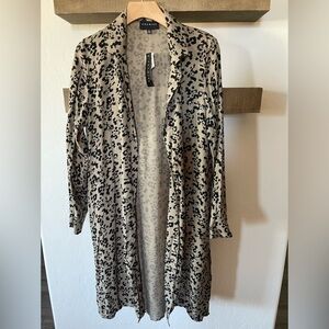 Premise|Olive Animal Print, Leopard Print Long Kimono Blazer, Size XS•••NWT